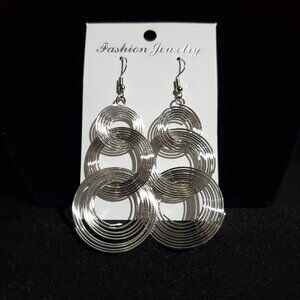 NWT - Exaggerated Silver Circle Earrings